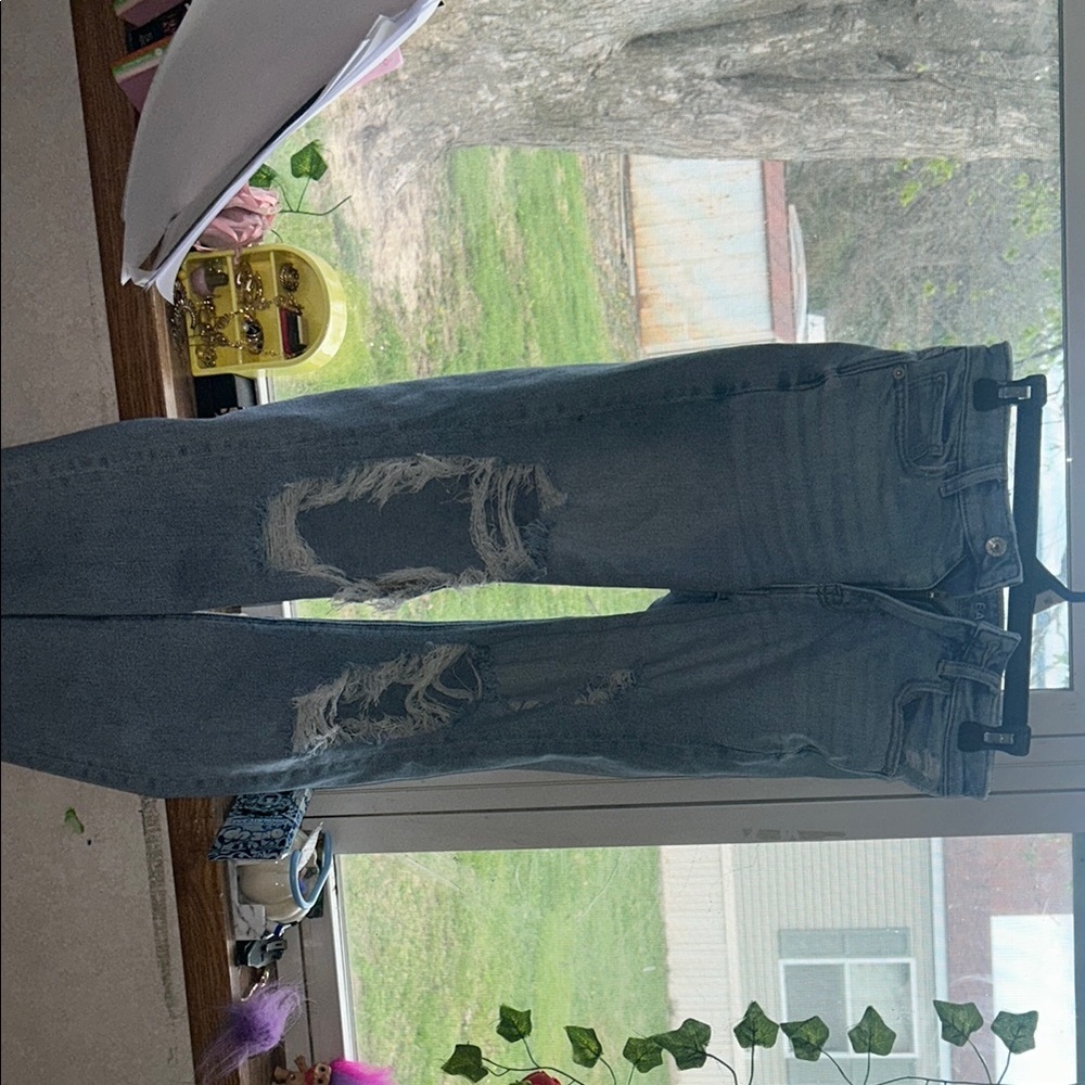 Distressed Blue Jeans